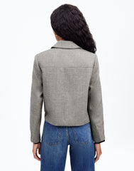 Flap-Pocket Field Jacket in Herringbone