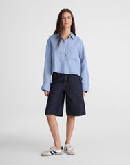 Straight-Hem Shirt in 100% Linen