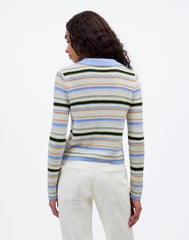 Textural-Stitch Johnny Collar Sweater