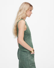 Twill Crewneck Vest in Garment Dye
