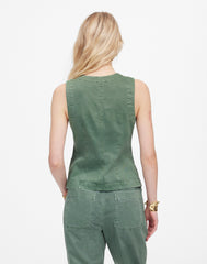 Twill Crewneck Vest in Garment Dye