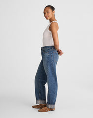 The Petite Curvy Pieced Barrel-Leg Jean