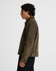 Zip-Front Jacket in Suede