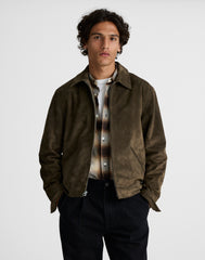 Zip-Front Jacket in Suede