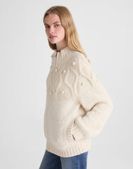 Zip-Front Mockneck Cardigan